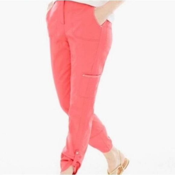 Chico's Pants - 🔹️NWT Chico's Coral Luxe Twill Utility Crop Basic Pants Size 14